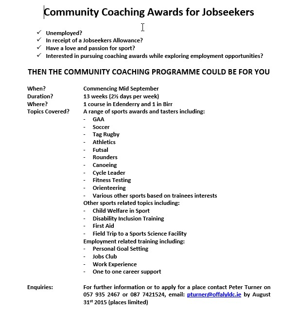 Community Coaching Awards for Jobseekers